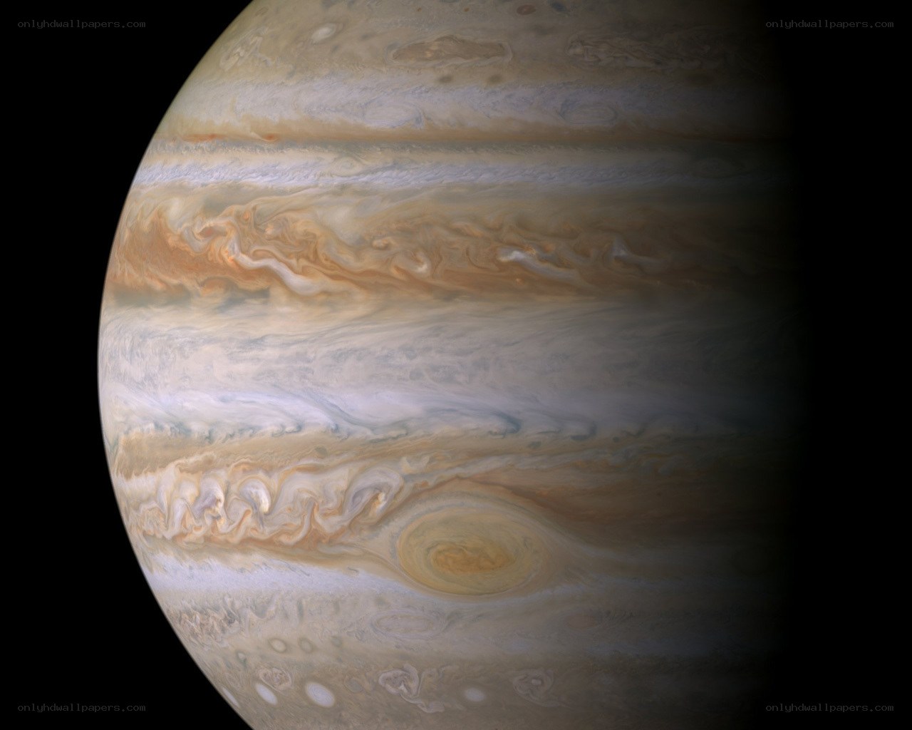 Jupiter's swirling atmosphere