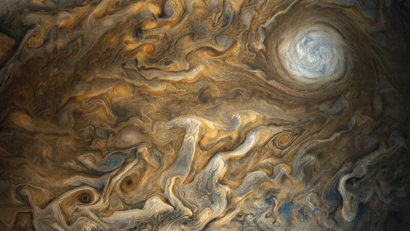 Jupiter's Swirling Clouds — Brown