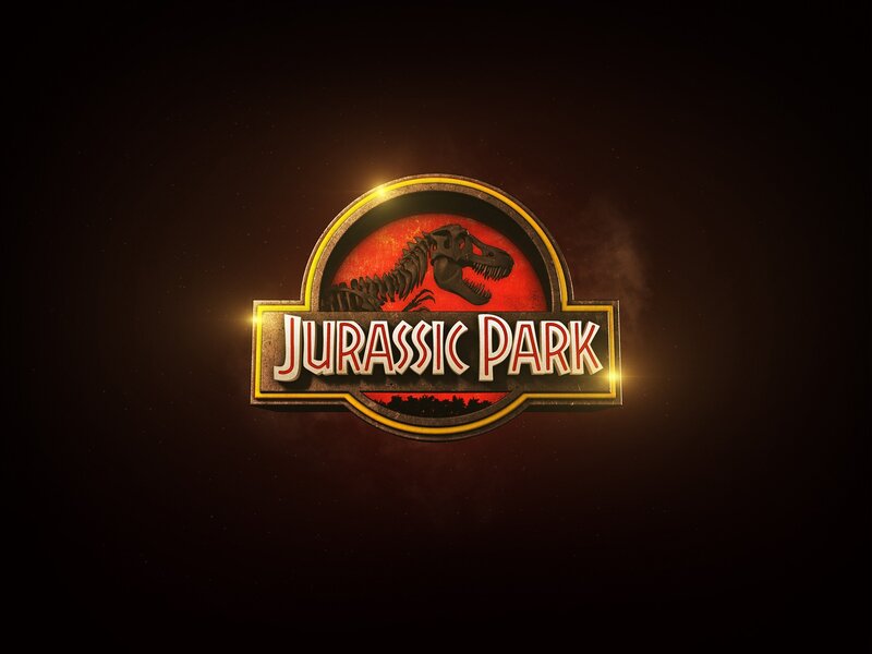 Jurassic Park Logo — Black, Dramatic, Digital Art