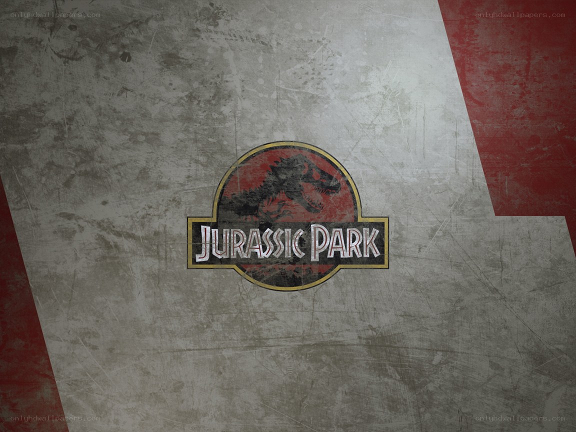 Jurassic Park logo on textured background