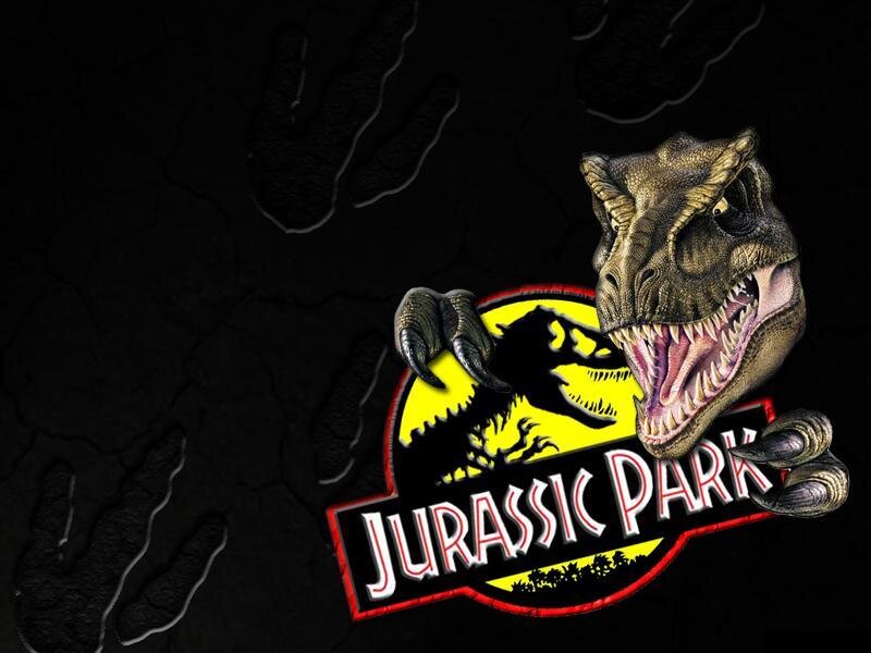 Jurassic Park logo with T-Rex