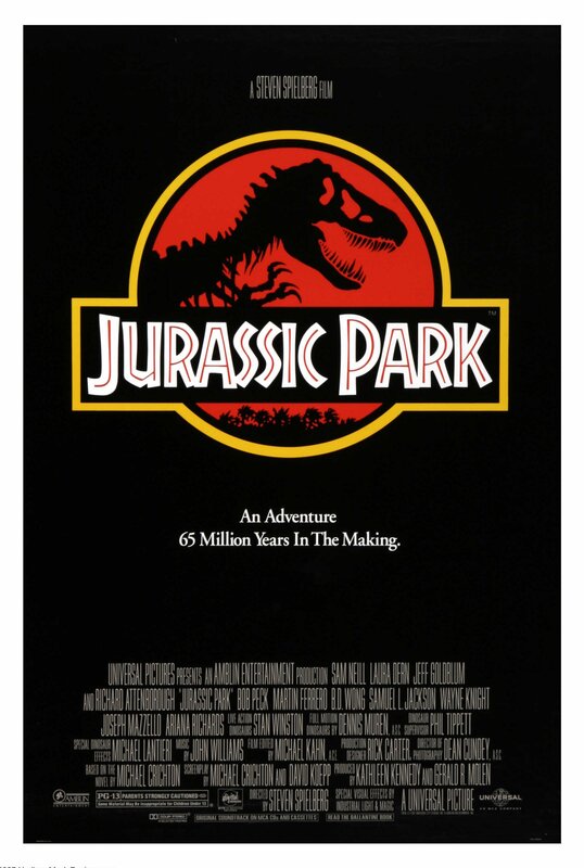 Jurassic Park Movie Poster — Black