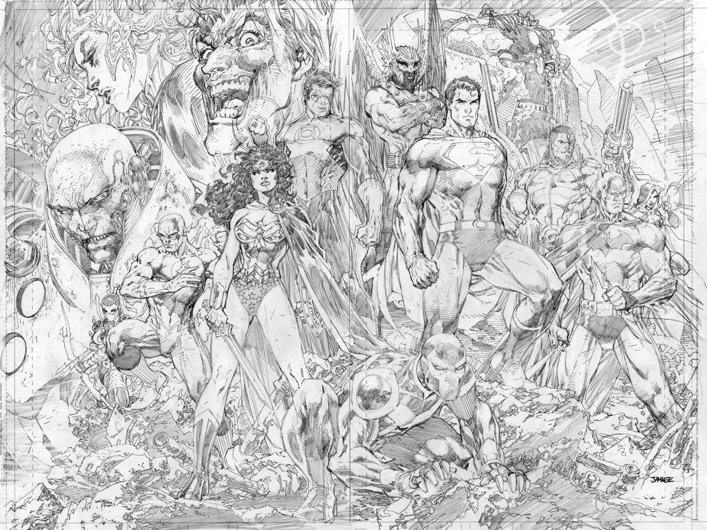 Justice League comic art