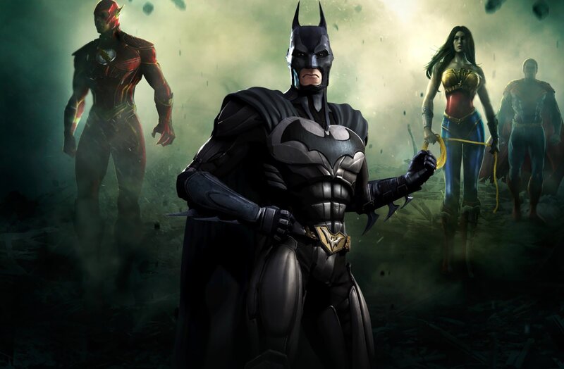 Justice League heroes in action