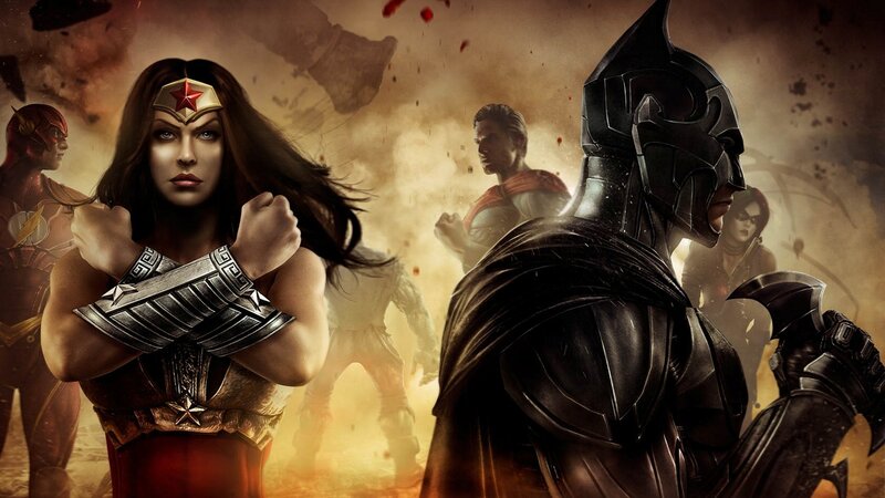 Justice League heroes in battle
