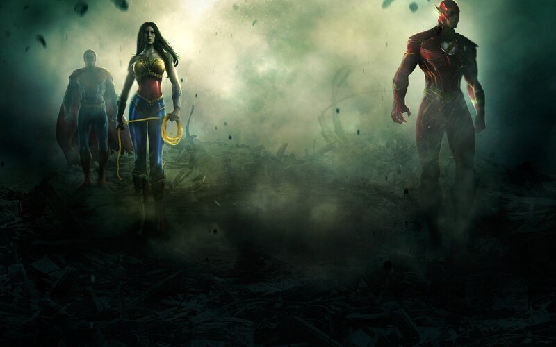Justice League in a war zone