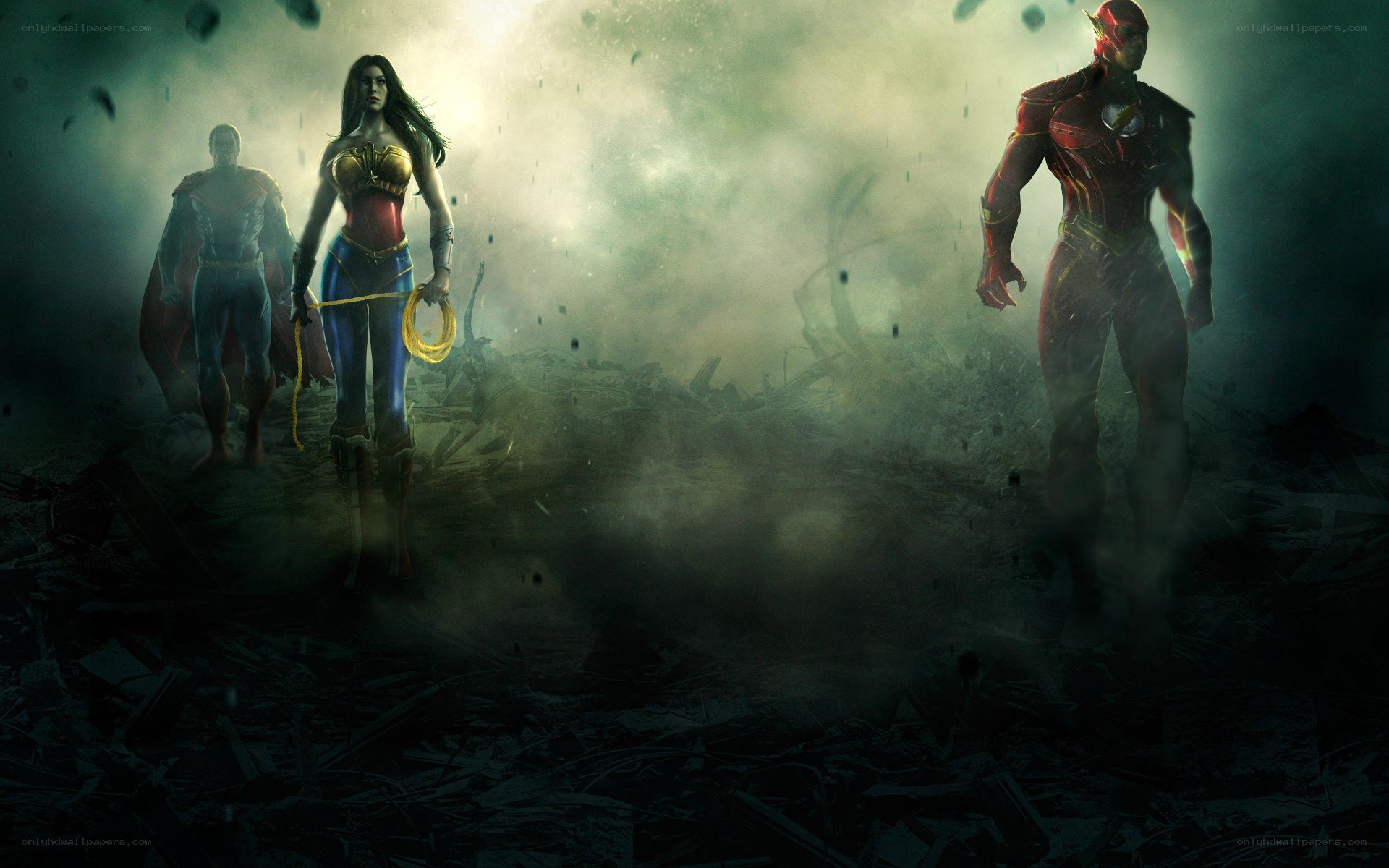Justice League in a war zone
