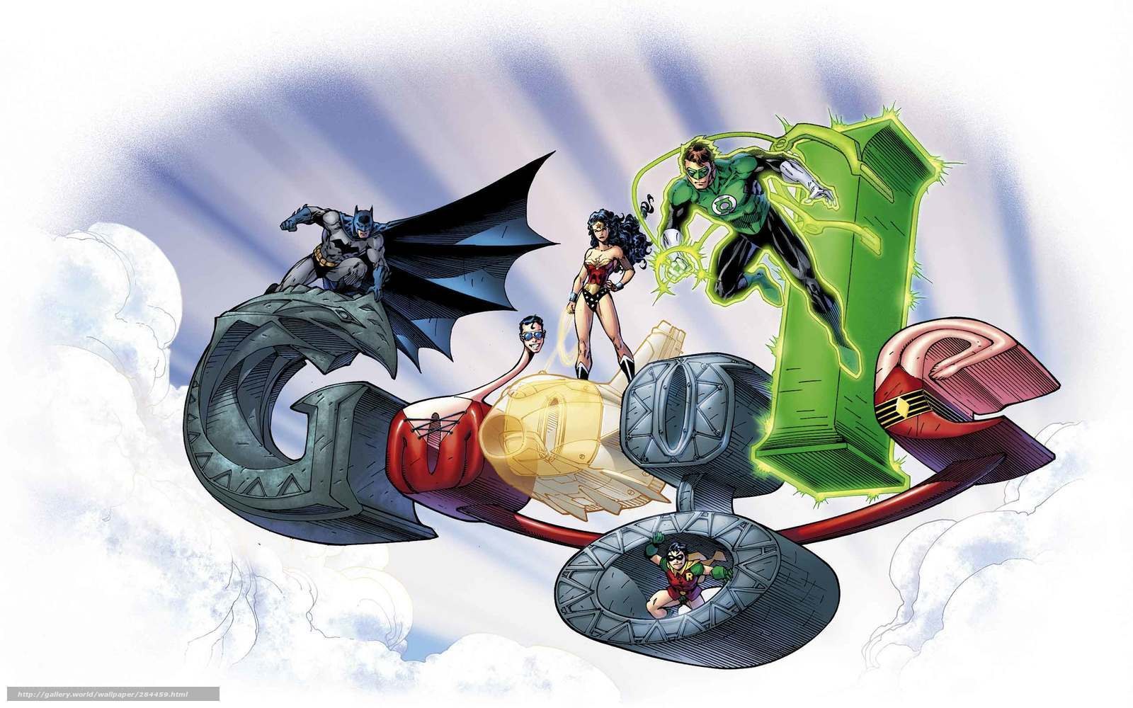 Justice League in flight