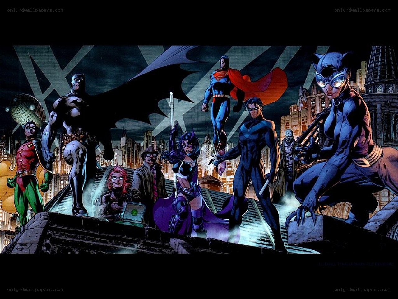 Justice League on rooftop