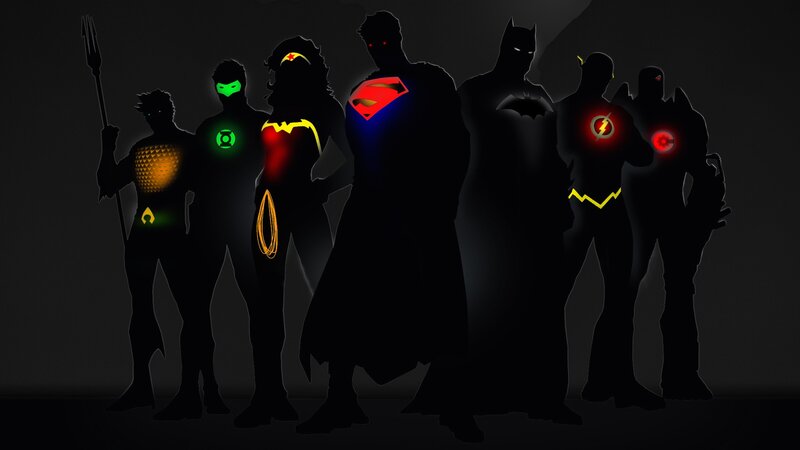 Justice League silhouettes