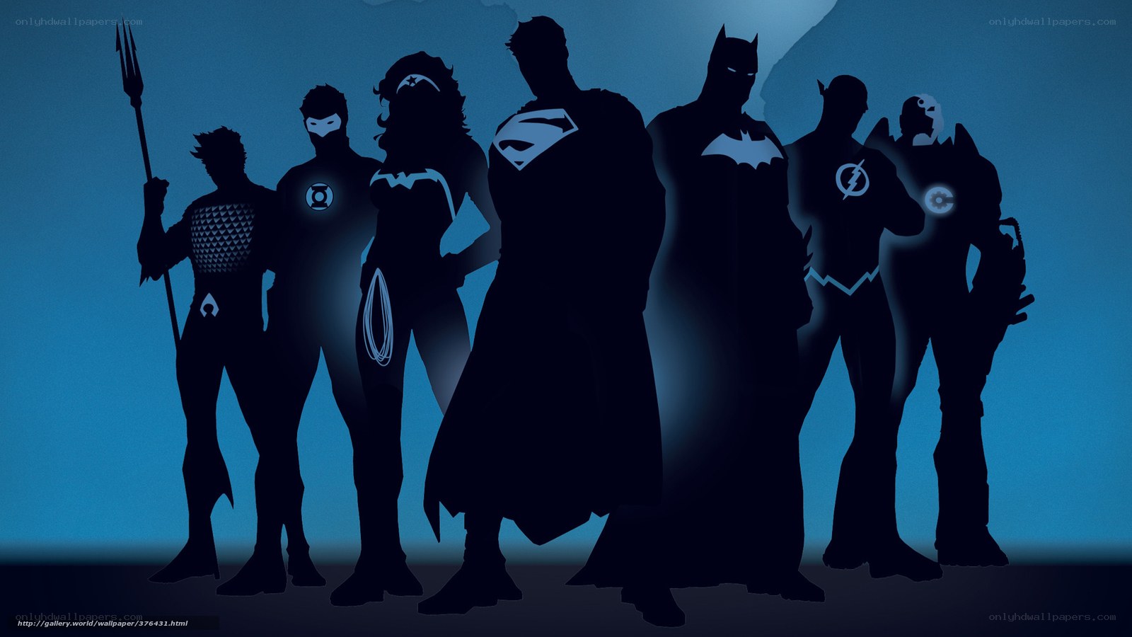 Justice League silhouettes