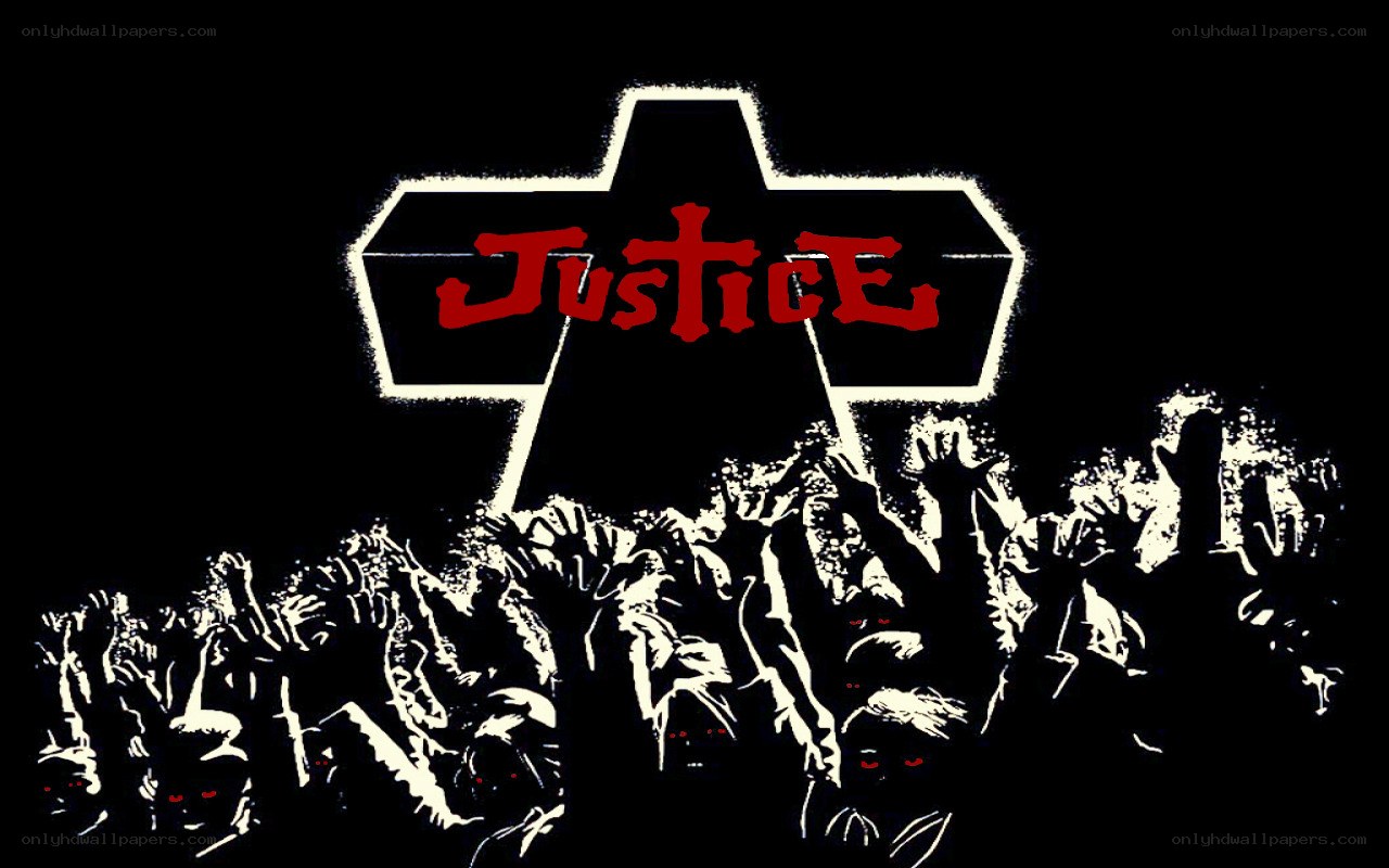 Justice symbol with zombie crowd