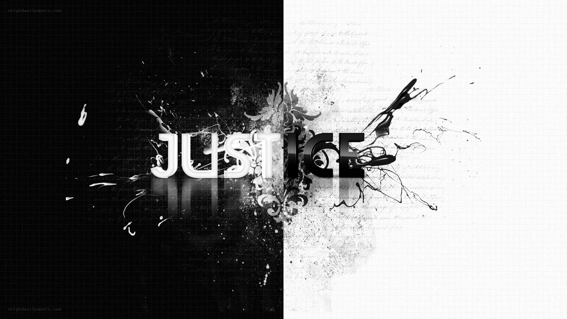 justice text design