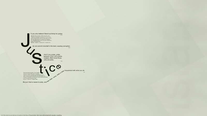 Justice text on a light background