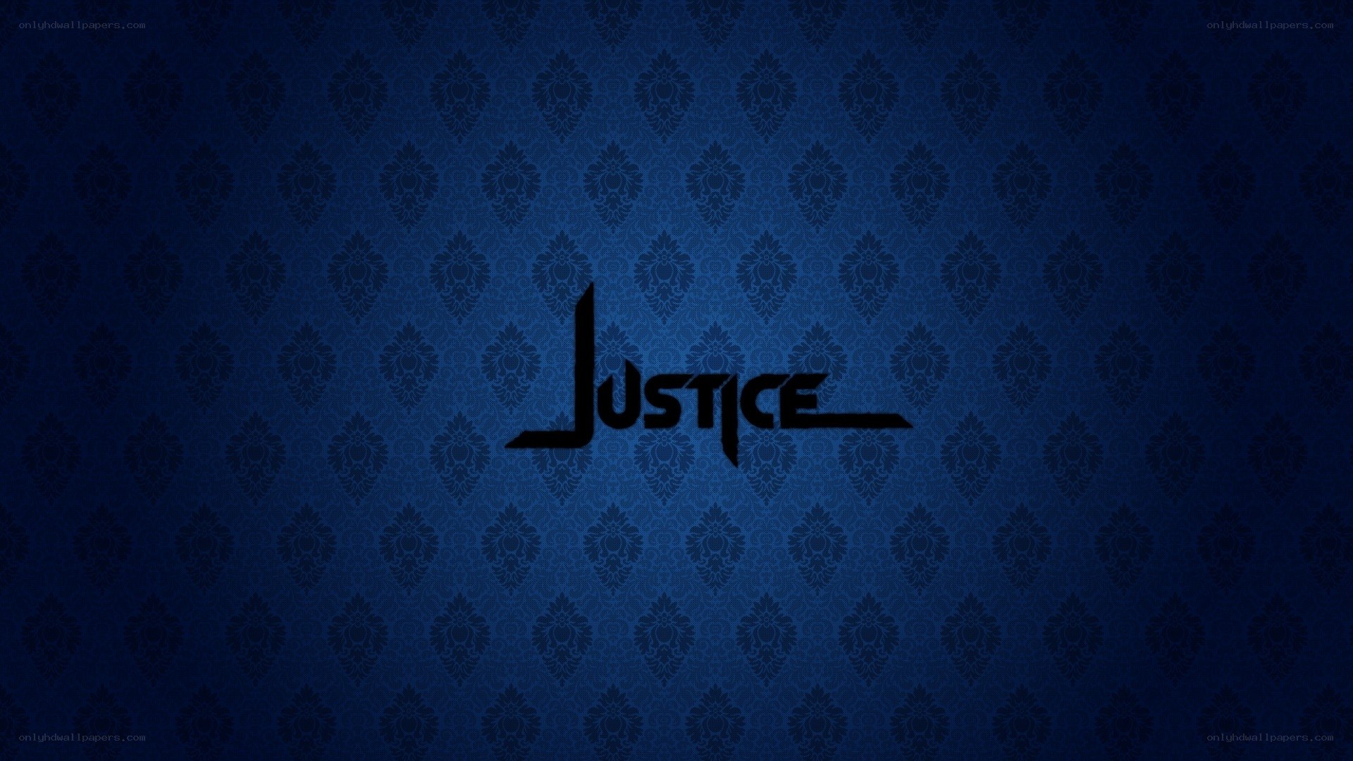 Justice text on blue pattern