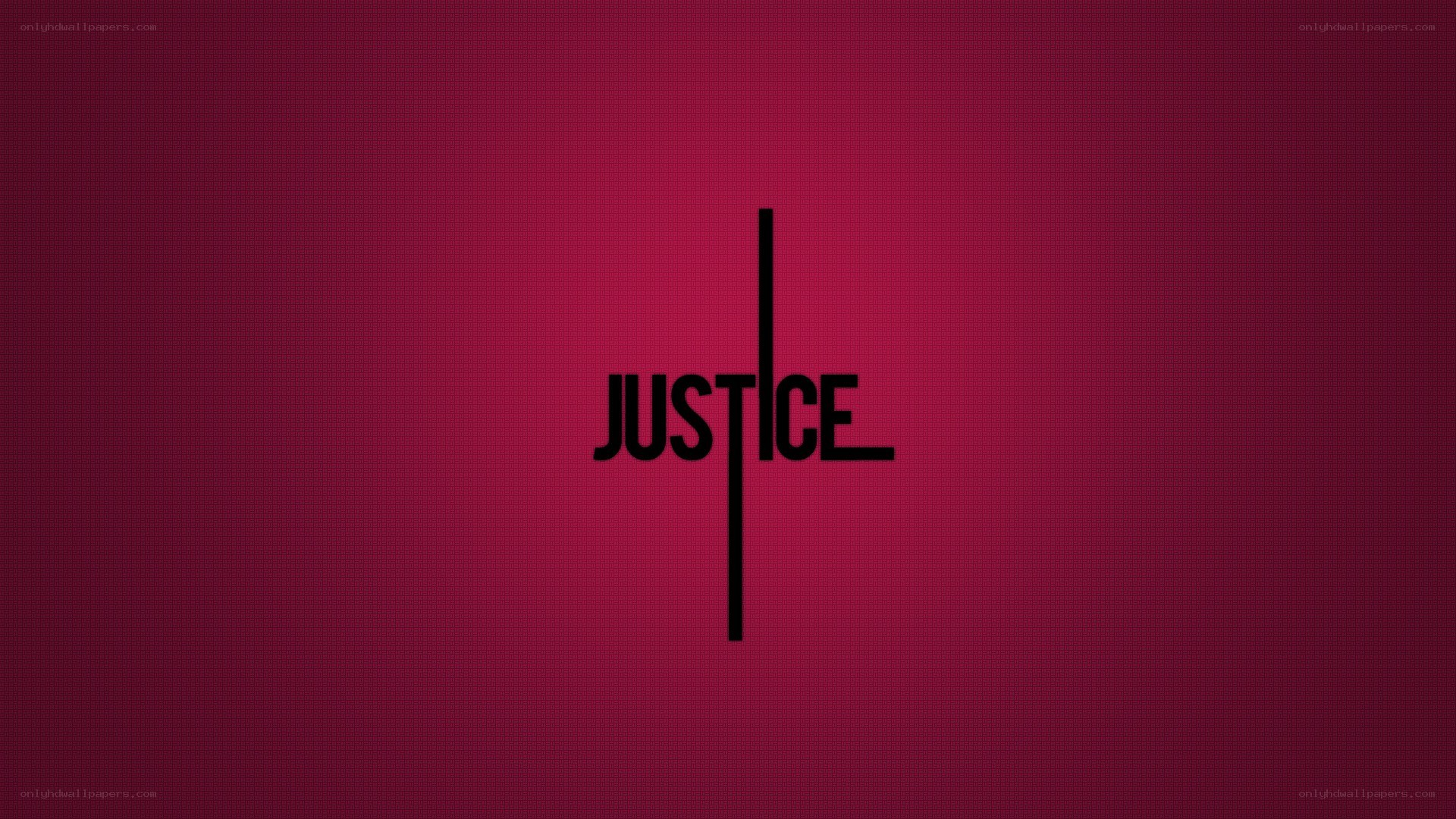 justice text on red background