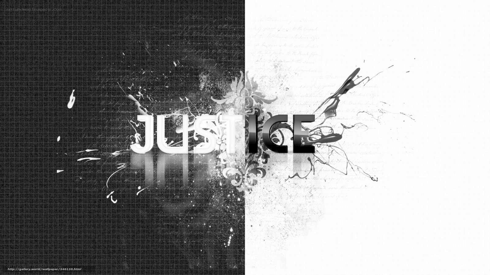 justice text splatter design