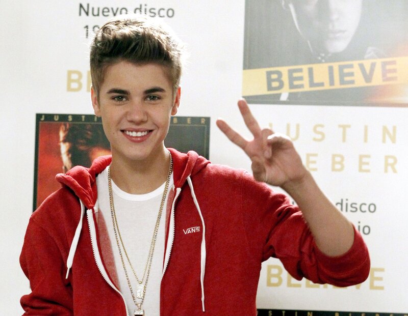 Justin Bieber at album event