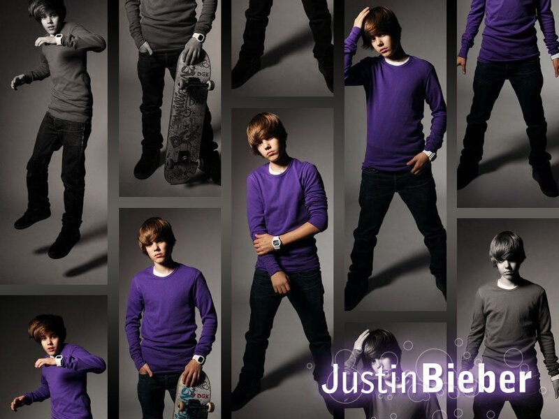 Justin Bieber Collage — Purple