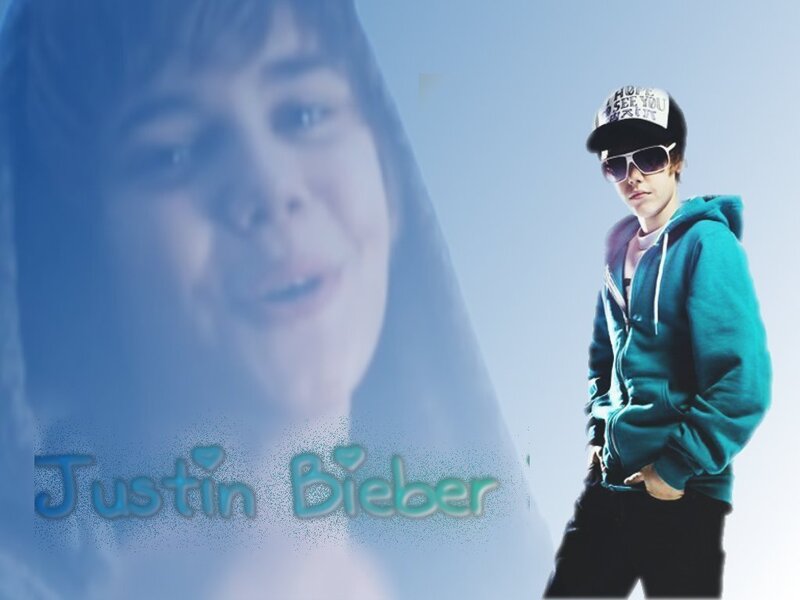 Justin Bieber in Hoodie — Blue, Cool
