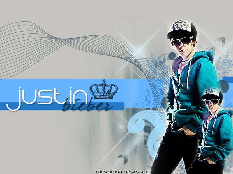 Justin Bieber in Hoodie — Blue