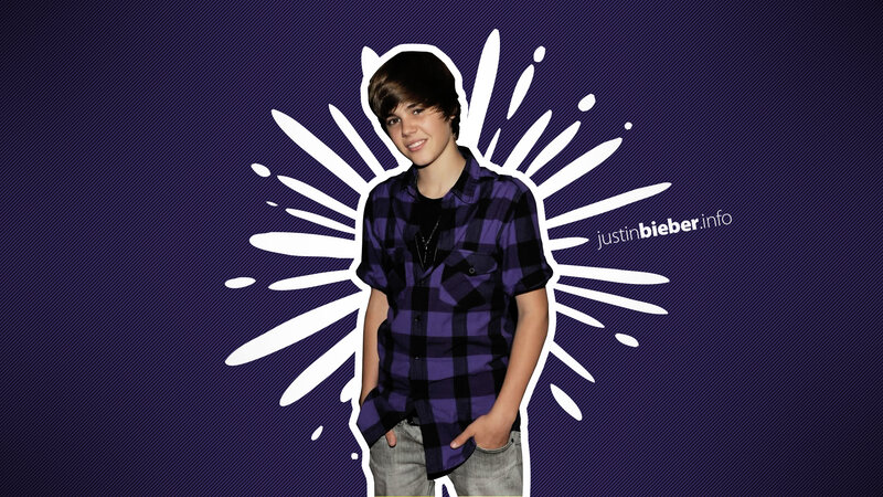 Justin Bieber in Plaid Shirt — Purple