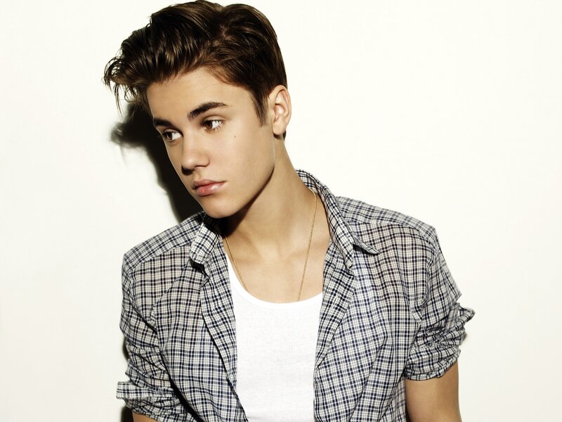 Justin Bieber in plaid shirt