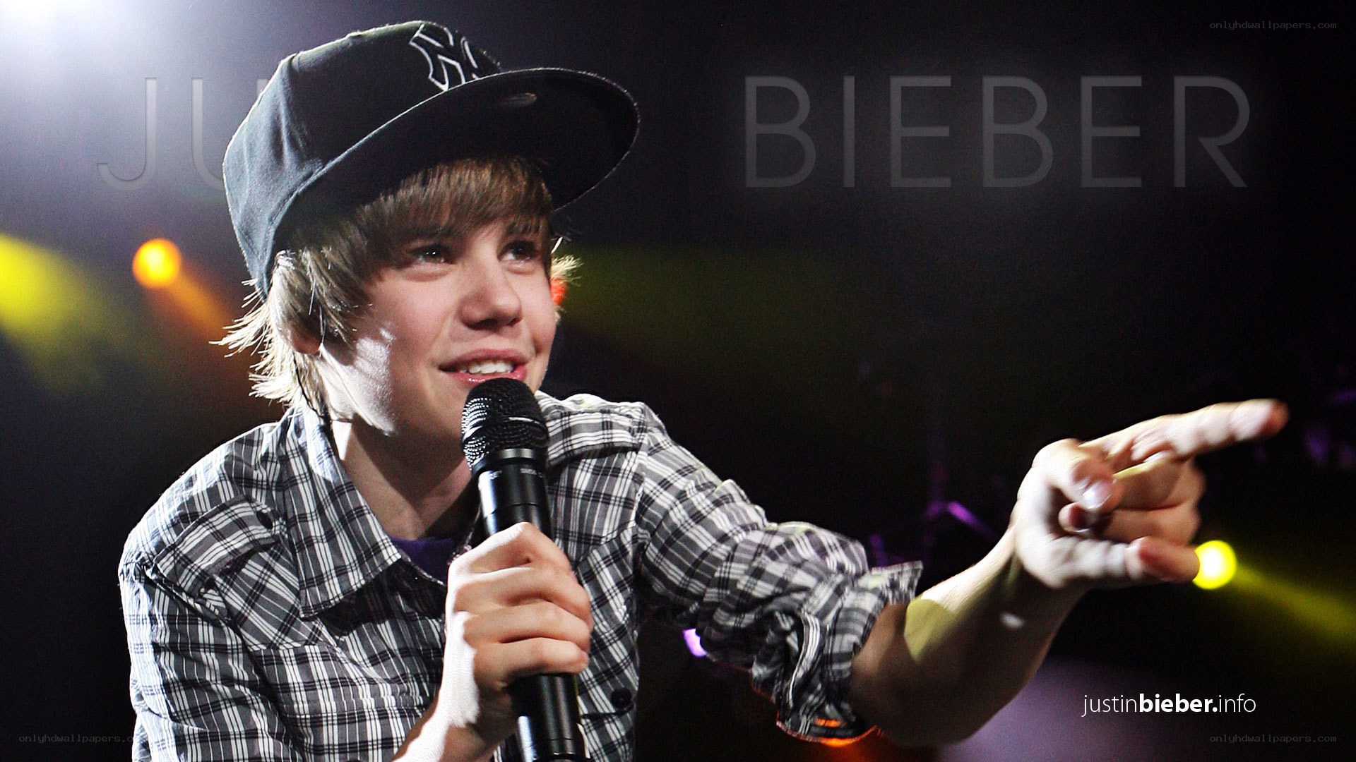 Justin Bieber performing on stage