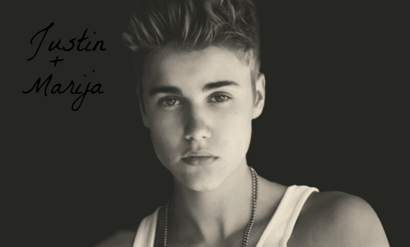 Justin Bieber Portrait — Black