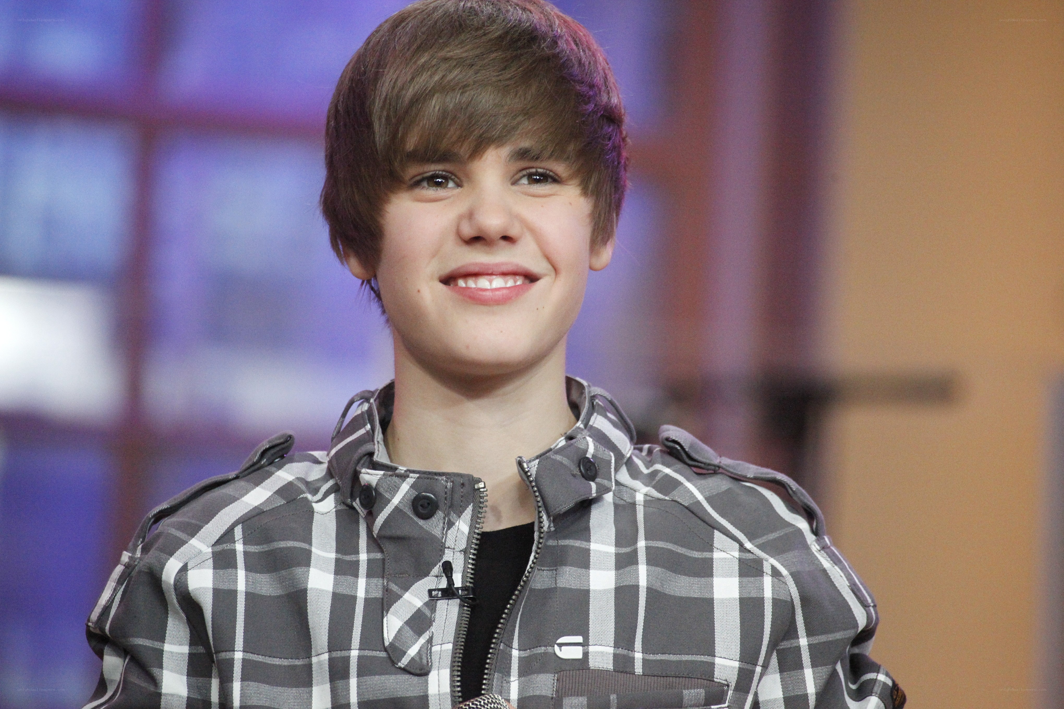 Justin Bieber smiling on talk show