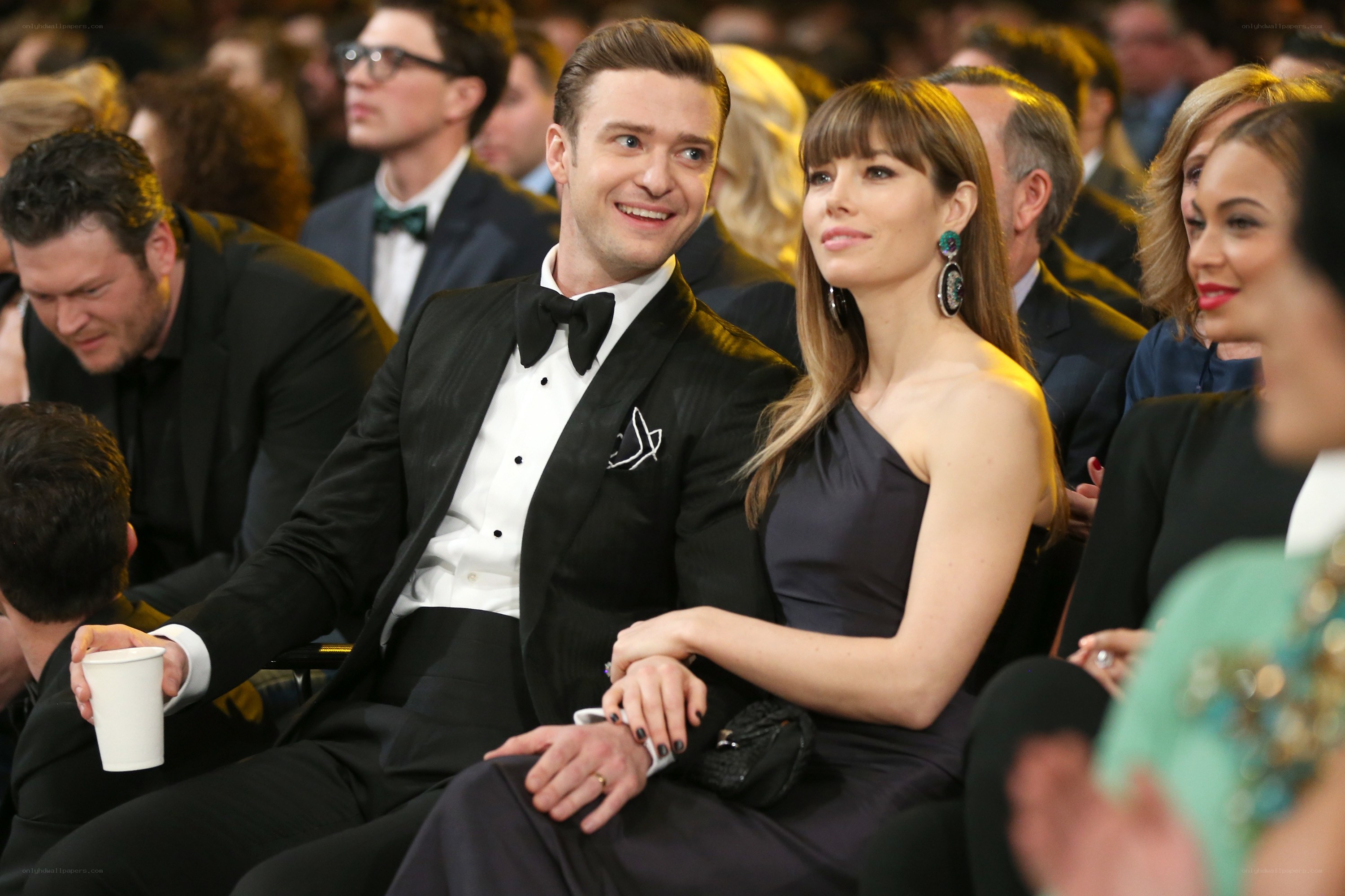 Justin Timberlake and Jessica Biel at event