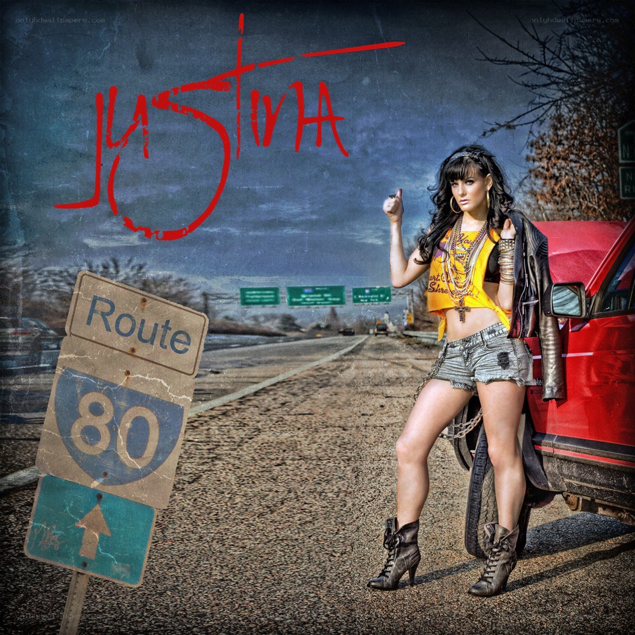 Justina on Route 80