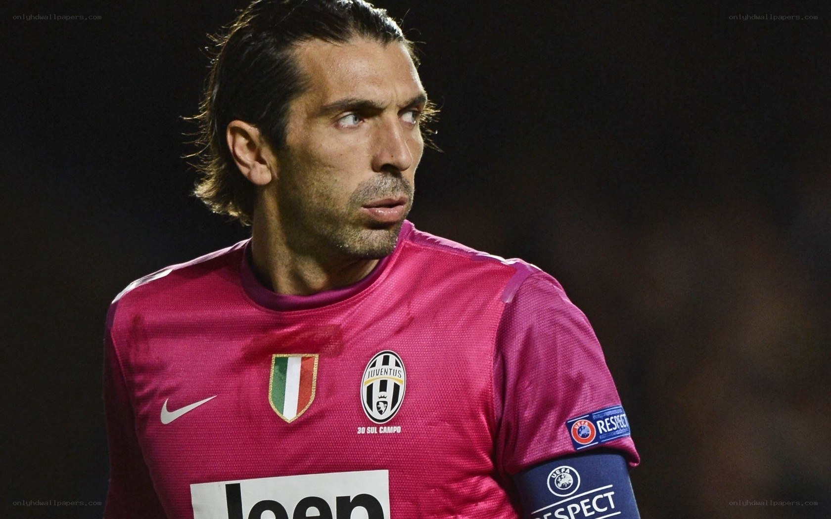 Juventus football player in pink jersey