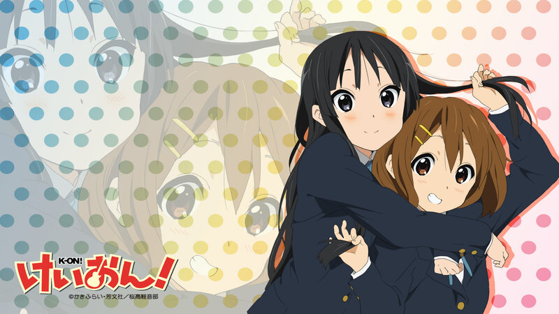 K-On! anime characters hugging