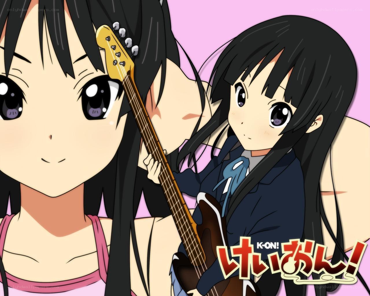 K-On! anime characters with guitar