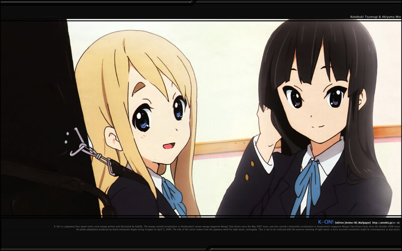 K-On! anime scene with two girls