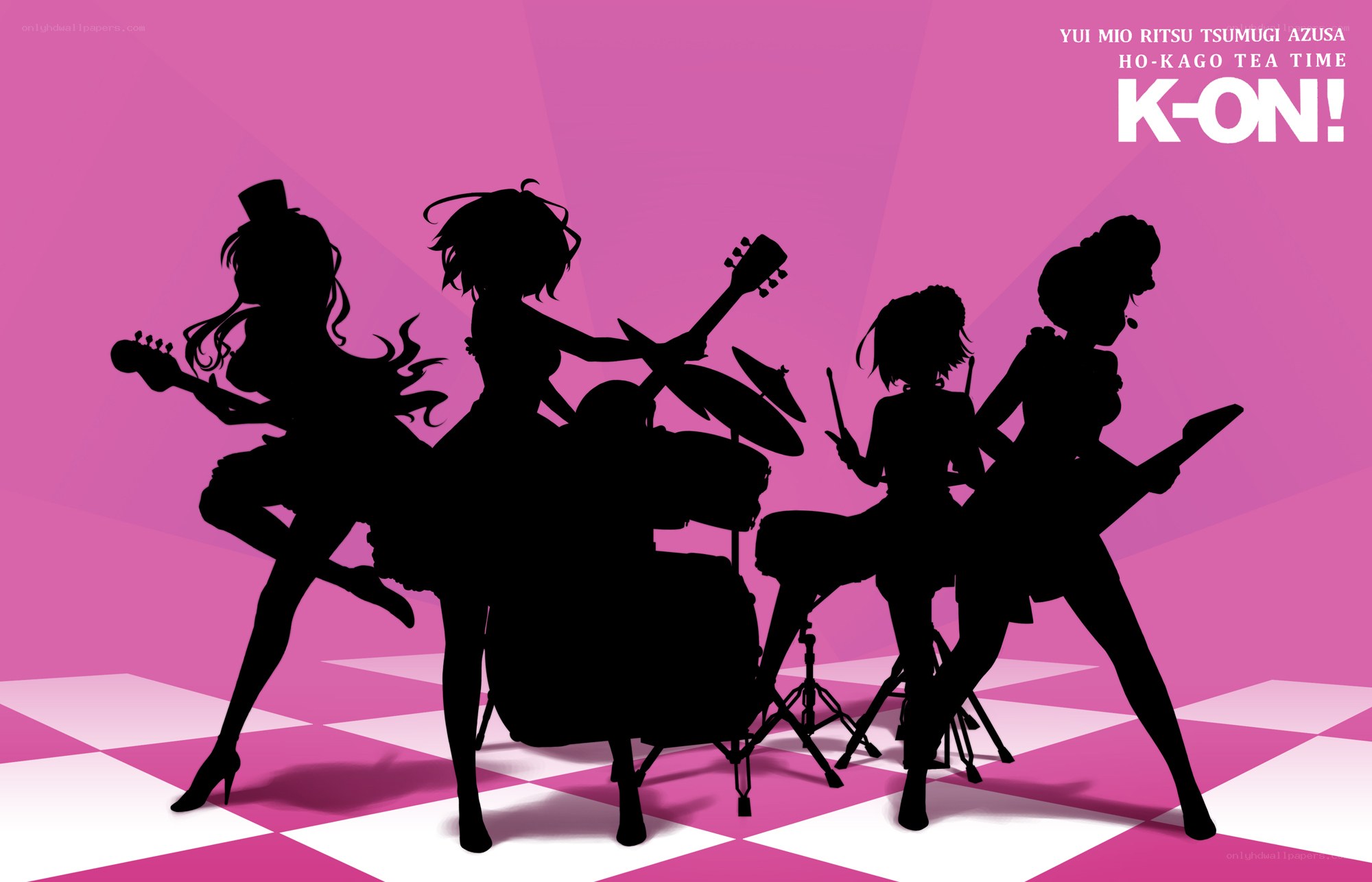 K-On! band silhouettes