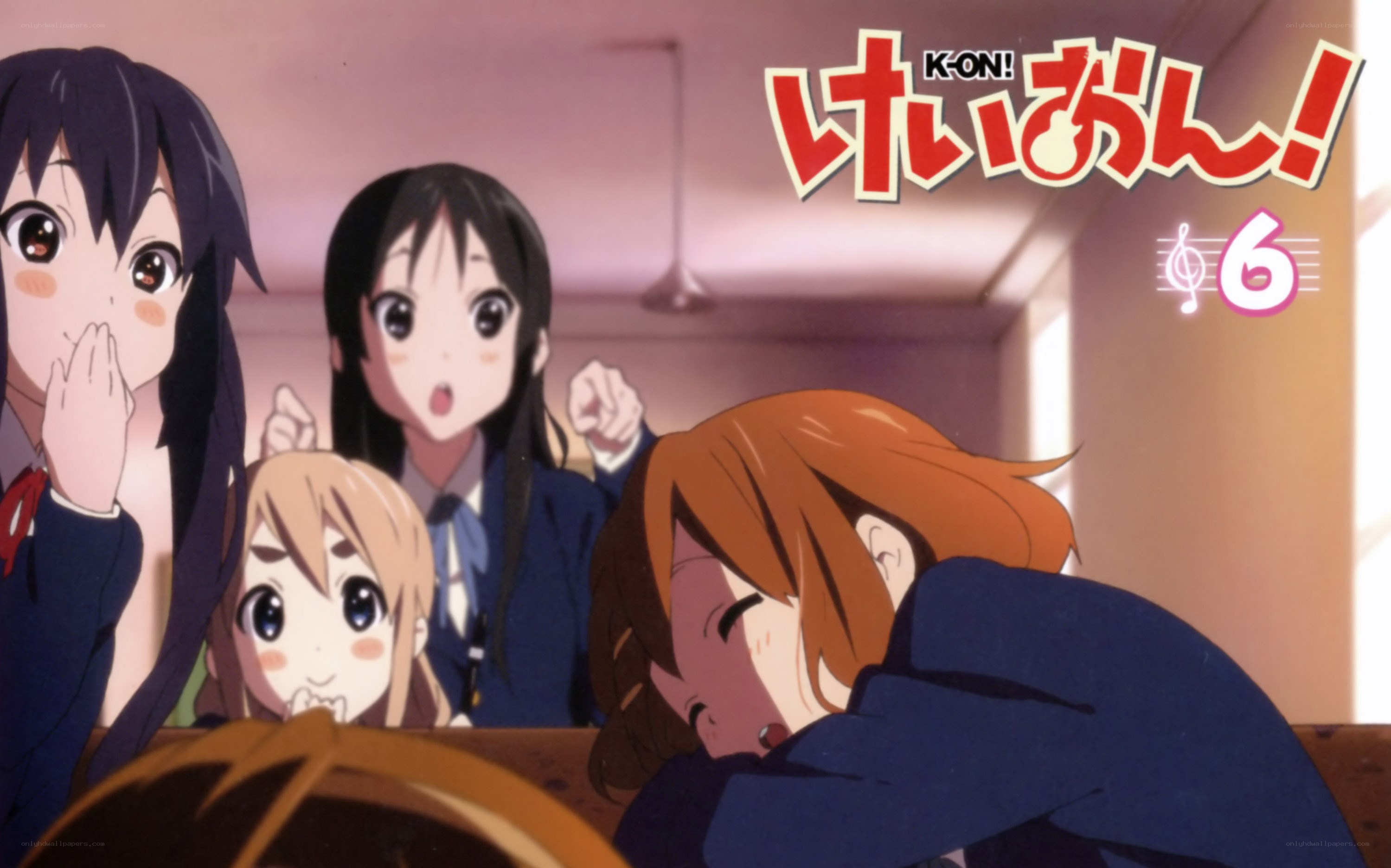 K-On! characters in classroom