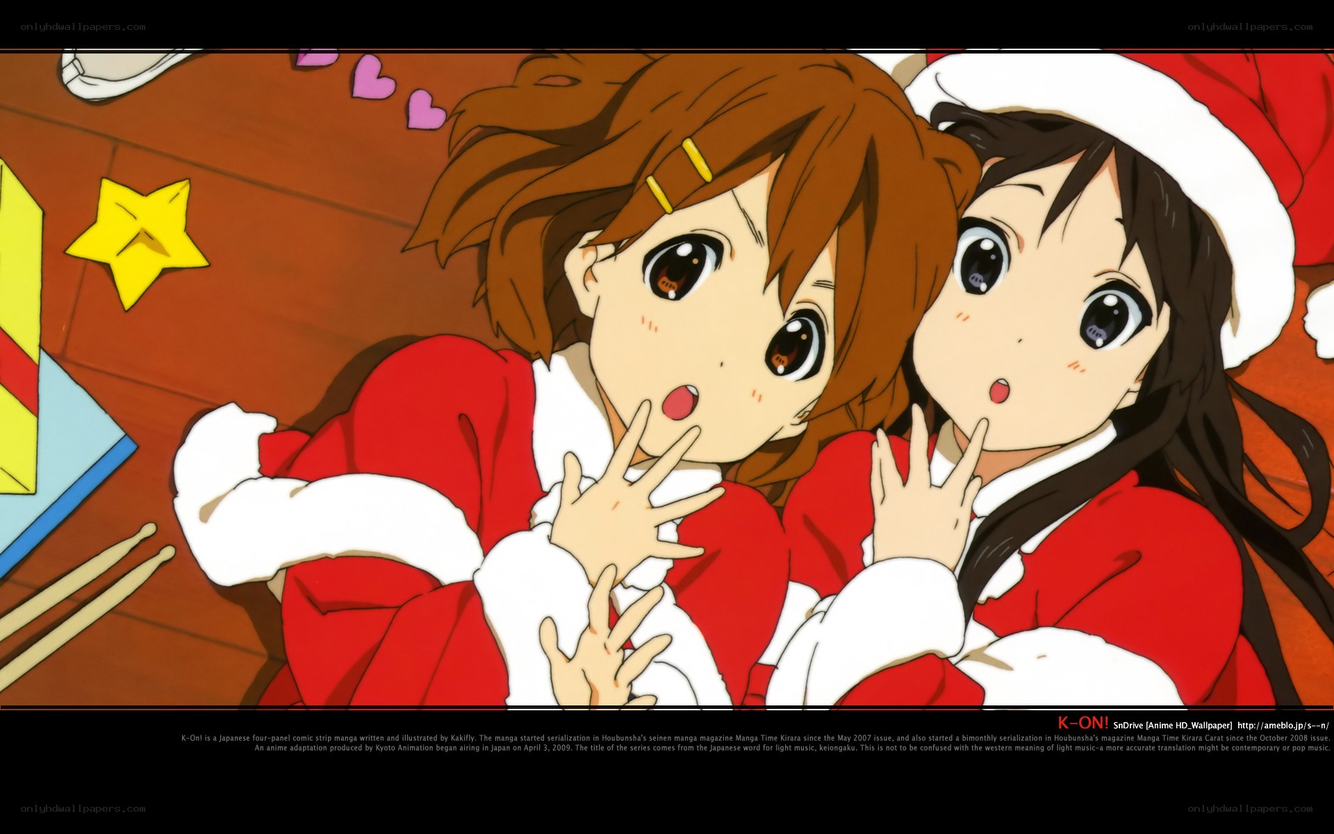 K-On! characters in Santa outfits