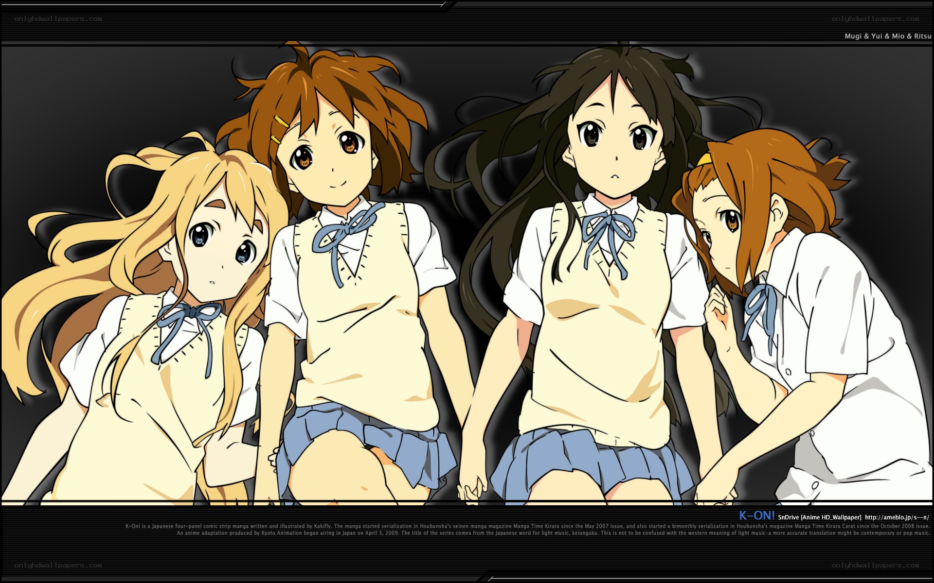 K-On! characters in school uniforms
