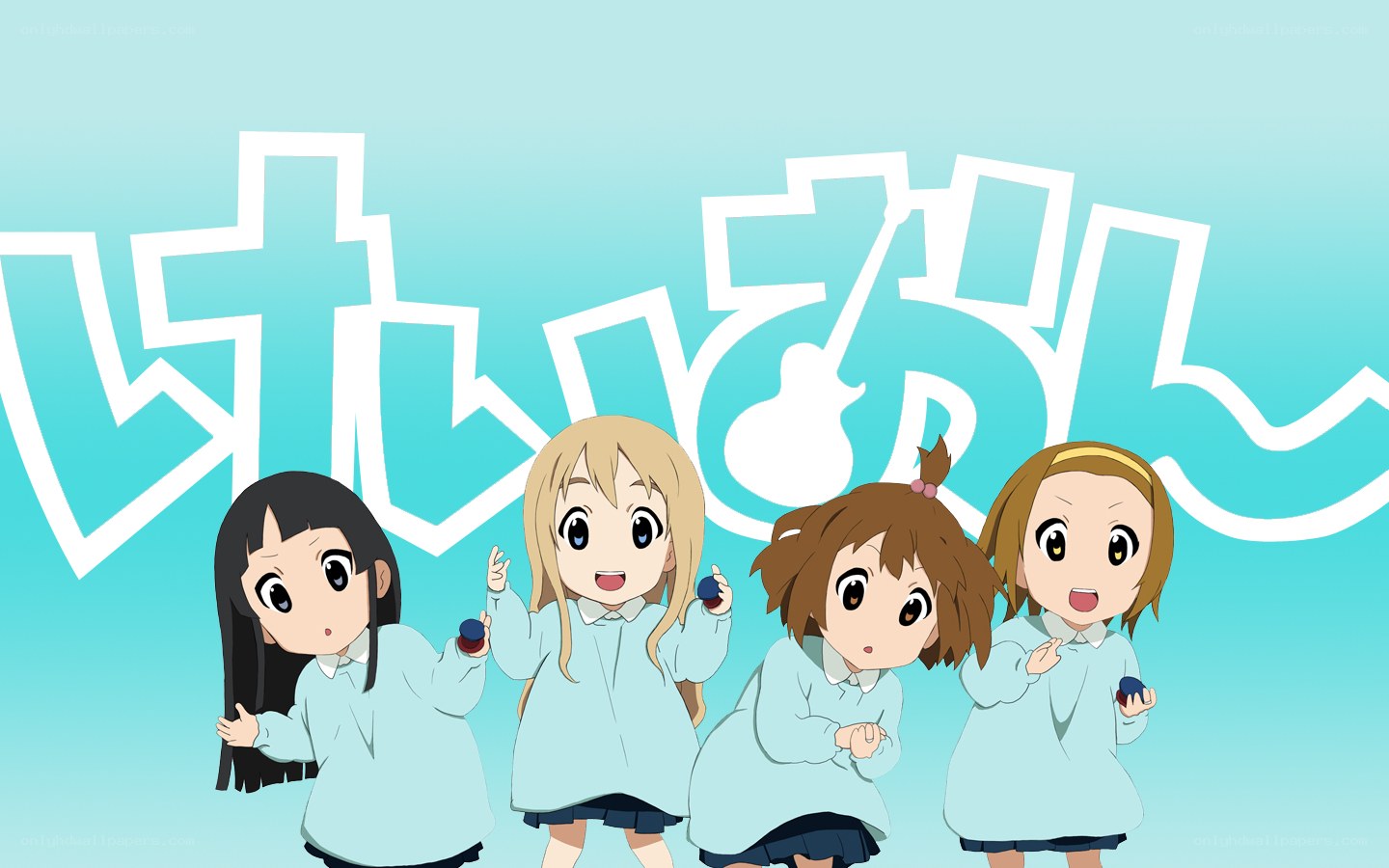 K-On! characters in school uniforms