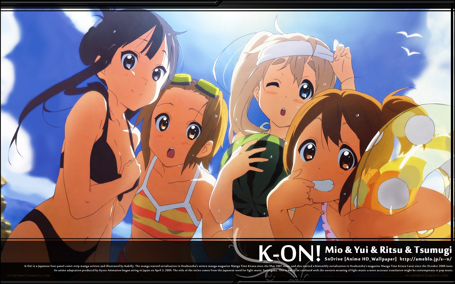 K-On! characters in swimsuits