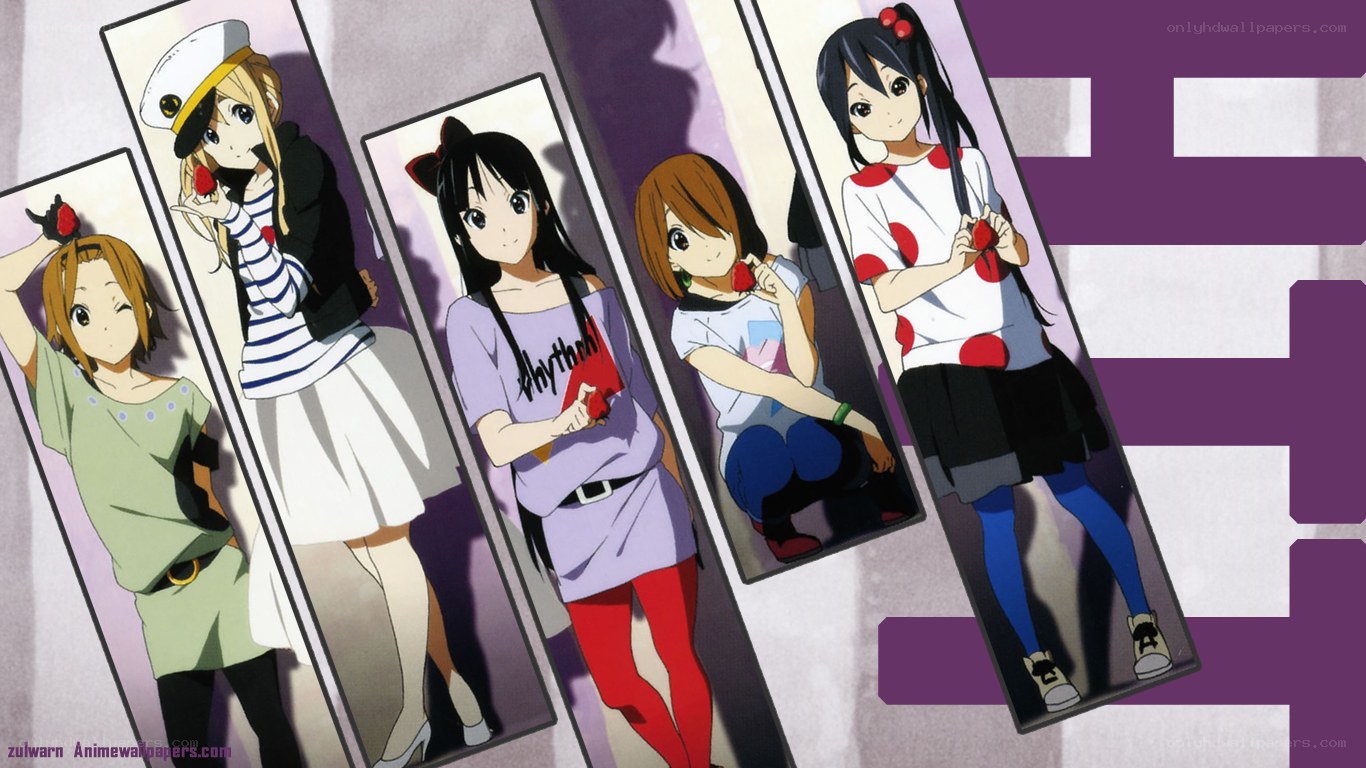 K-On! characters in various outfits