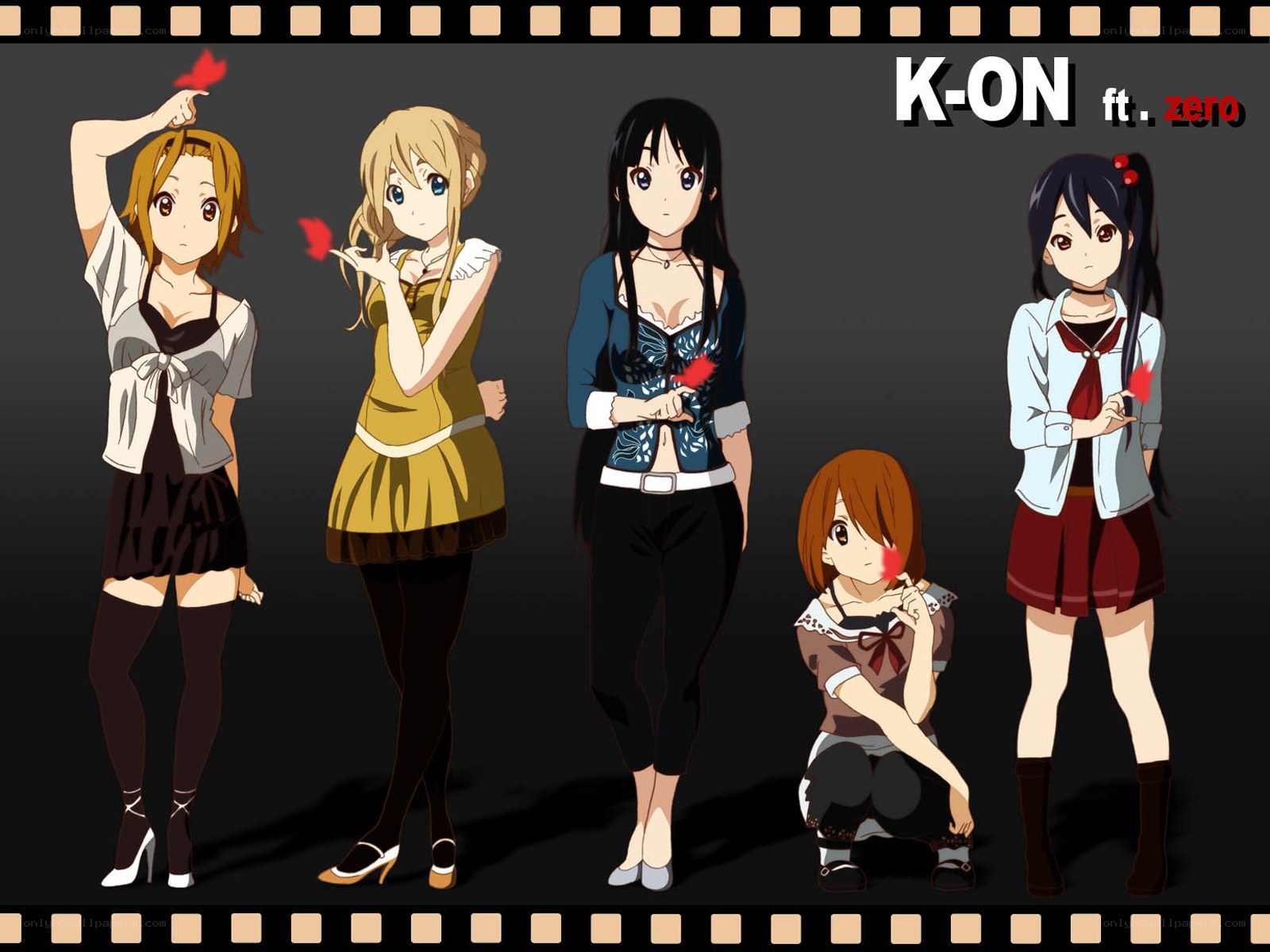 K-On characters with red petals