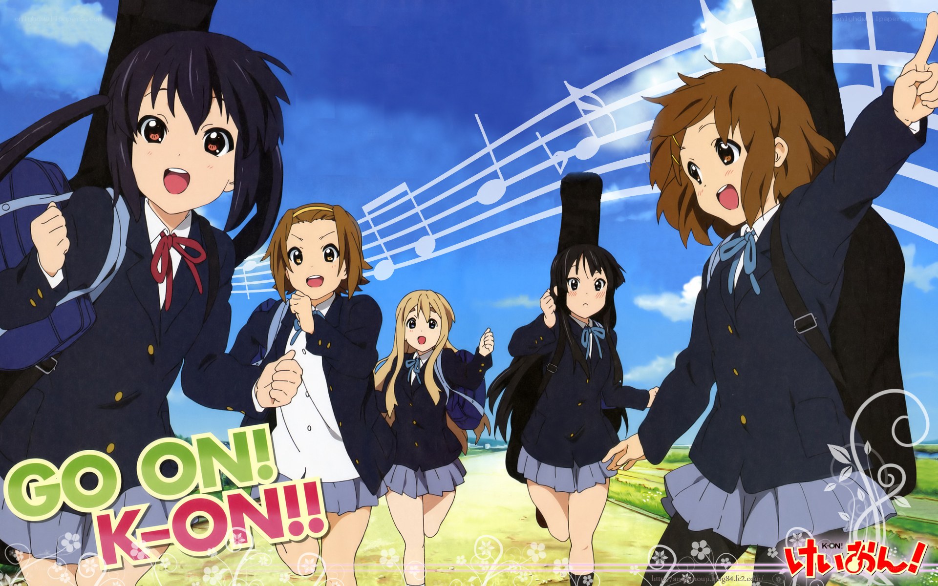 K-On! girls running