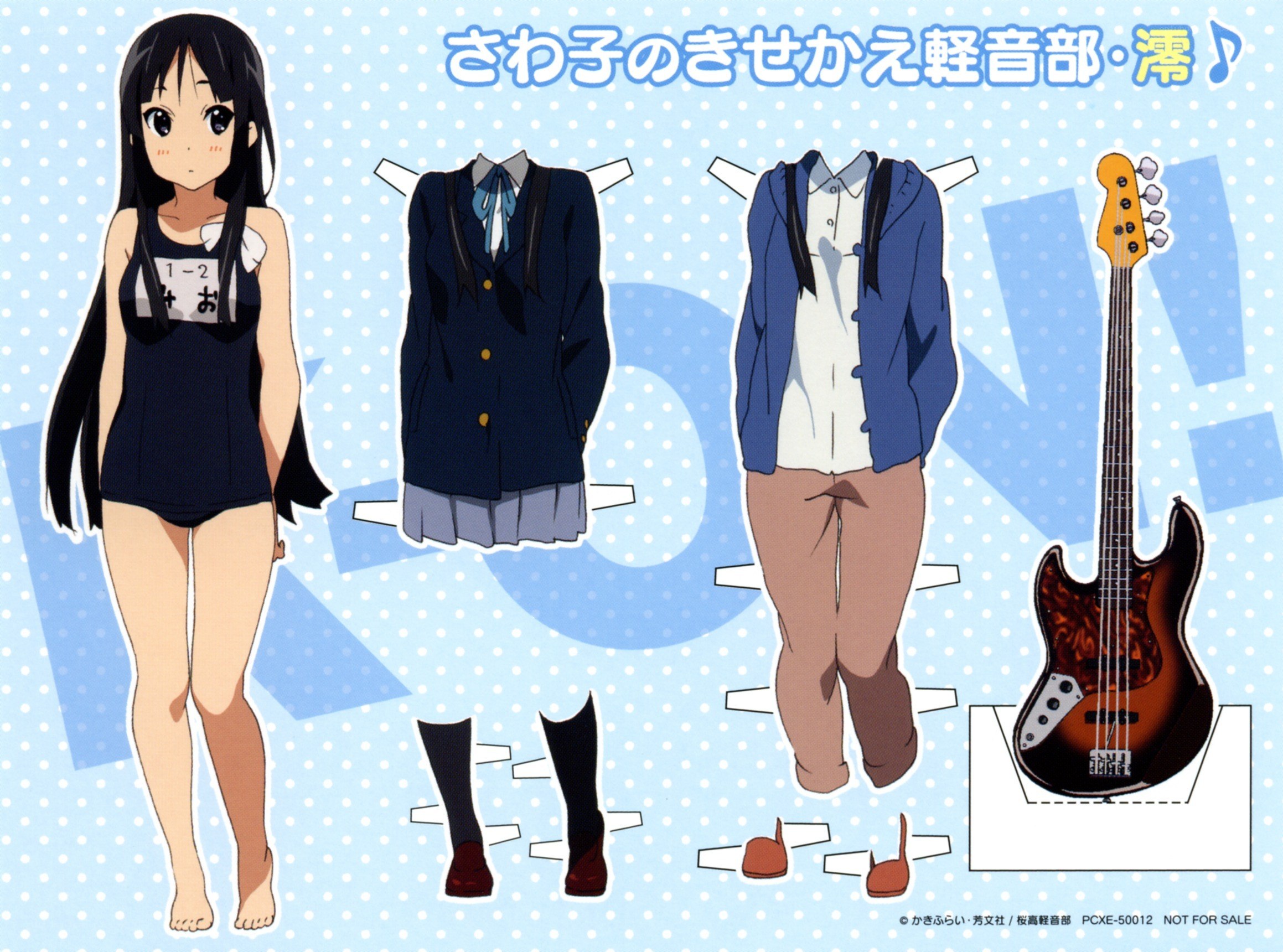 K-On! paper doll cutout