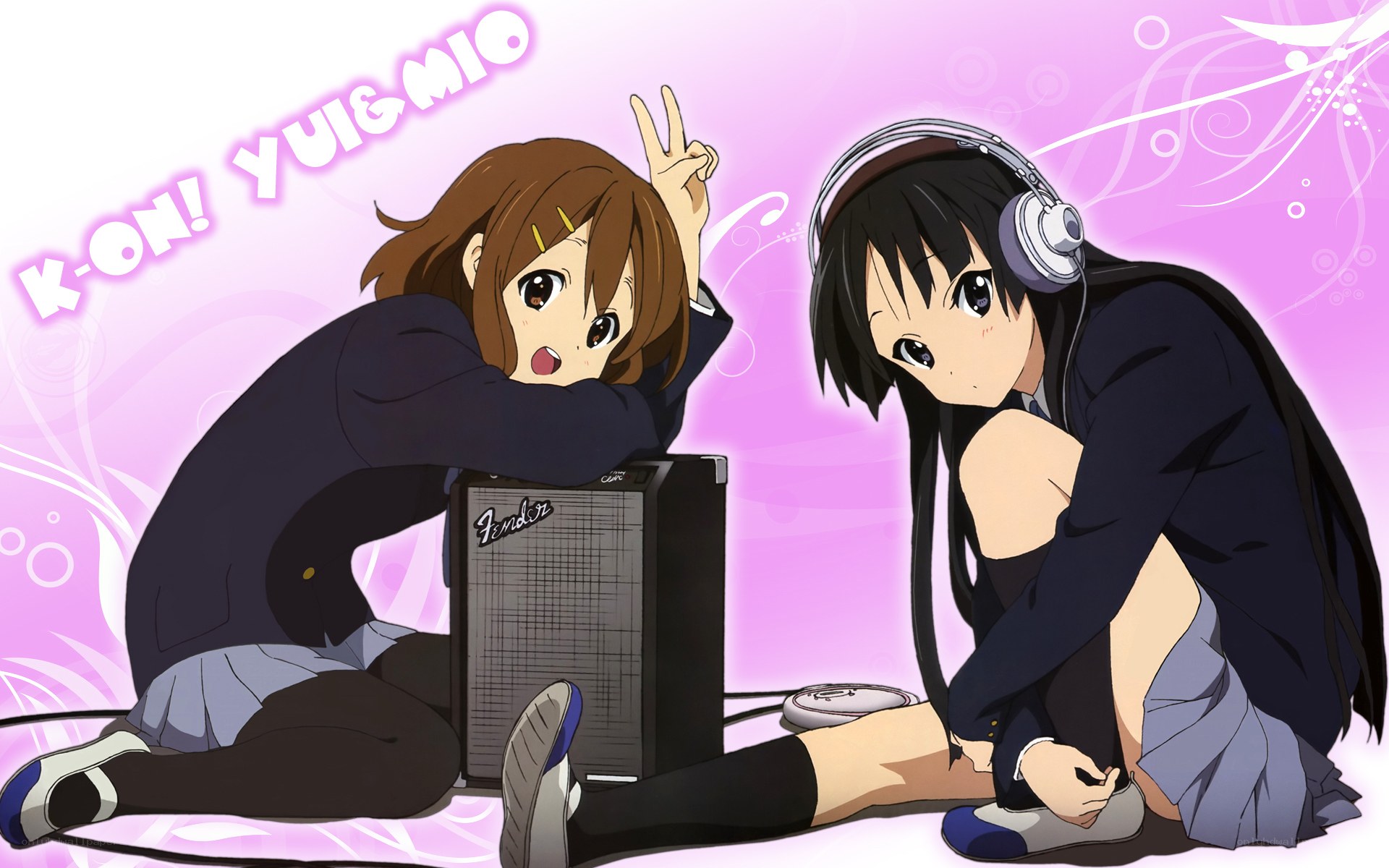 K-On! Yui and Mio with amplifier