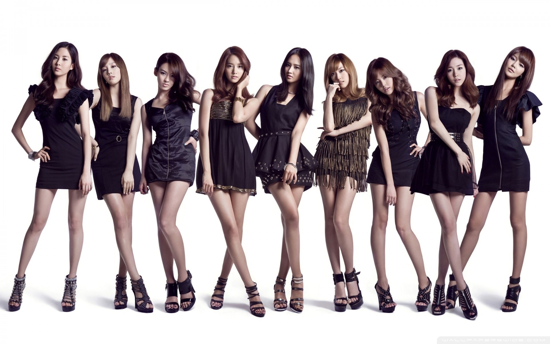 K-pop group in black dresses