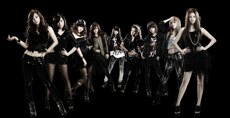 K-pop group in black outfits