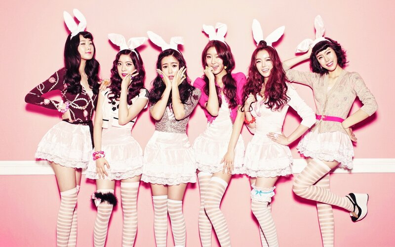 K-pop group in bunny outfits